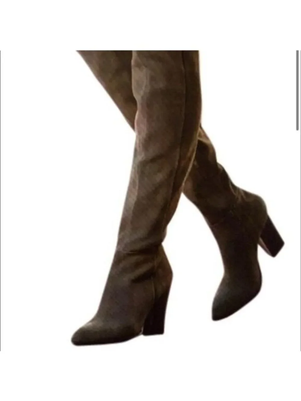 Aldo Women's 6.5 Green Khaki Over the Knee Heeled Boots Fall Autumn Career